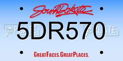 5DR570 South Dakota License Plate