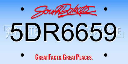 5DR6659 South Dakota License Plate
