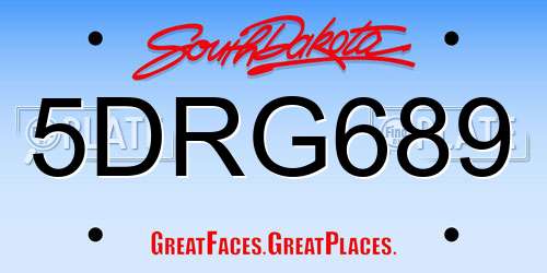 5DRG689 South Dakota License Plate