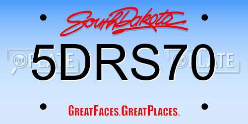 5DRS70 South Dakota License Plate