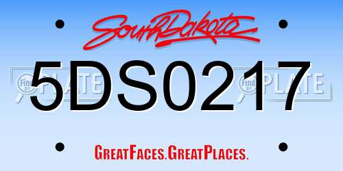 5DS0217 South Dakota License Plate