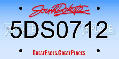 5DS0712 South Dakota License Plate