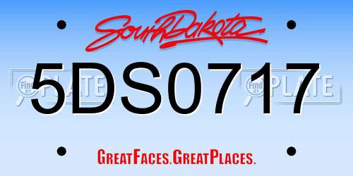 5DS0717 South Dakota License Plate