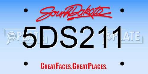 5DS211 South Dakota License Plate