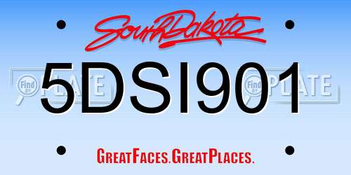 5DSI901 South Dakota License Plate