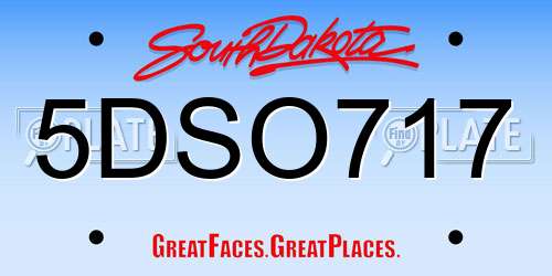 5DSO717 South Dakota License Plate