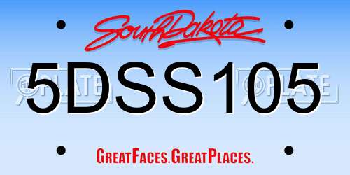 5DSS105 South Dakota License Plate
