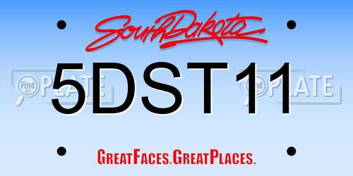 5DST11 South Dakota License Plate