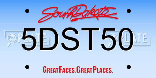 5DST50 South Dakota License Plate