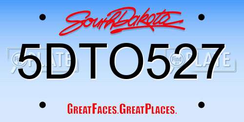 5DTO527 South Dakota License Plate