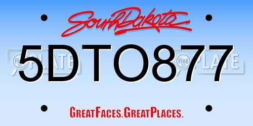 5DTO877 South Dakota License Plate