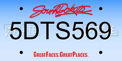 5DTS569 South Dakota License Plate