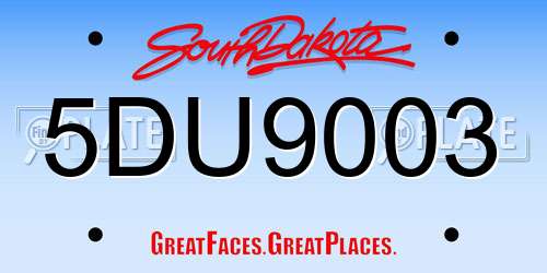 5DU9003 South Dakota License Plate