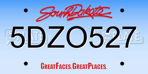 5DZO527 South Dakota License Plate