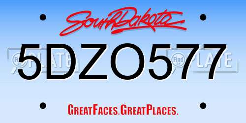 5DZO577 South Dakota License Plate