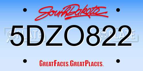 5DZO822 South Dakota License Plate