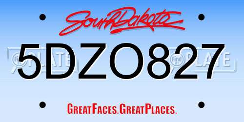 5DZO827 South Dakota License Plate