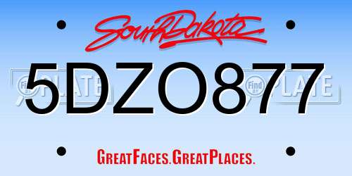5DZO877 South Dakota License Plate