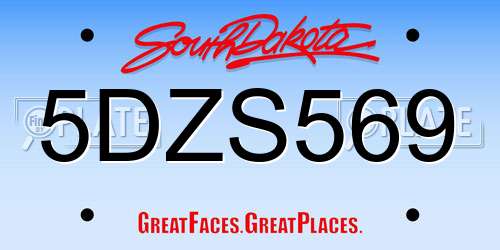 5DZS569 South Dakota License Plate