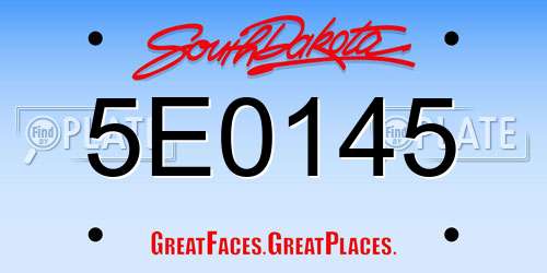 5E0145 South Dakota License Plate