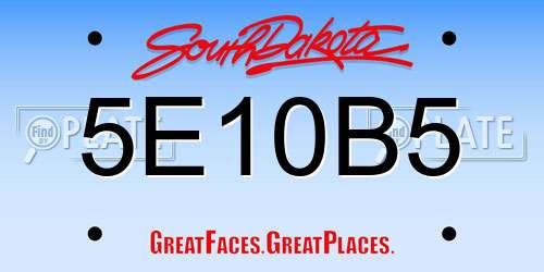 5E10B5 South Dakota License Plate