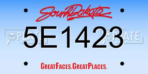 5E1423 South Dakota License Plate
