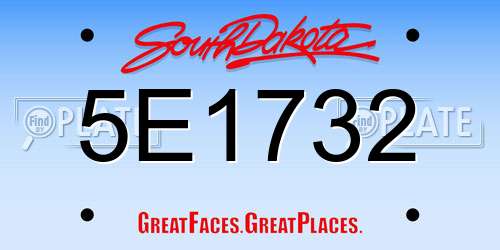 5E1732 South Dakota License Plate