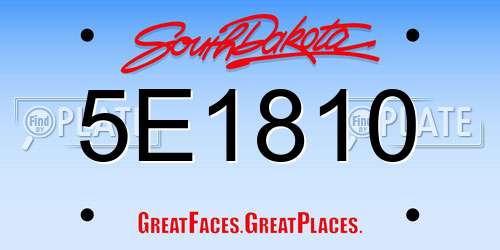 5E1810 South Dakota License Plate