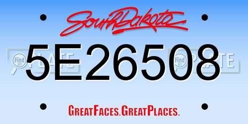 5E26508 South Dakota License Plate