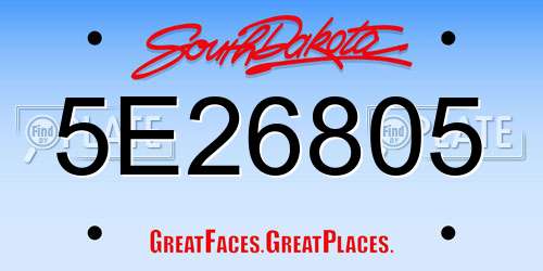 5E26805 South Dakota License Plate