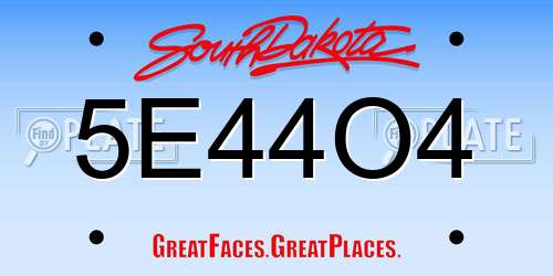 5E44O4 South Dakota License Plate