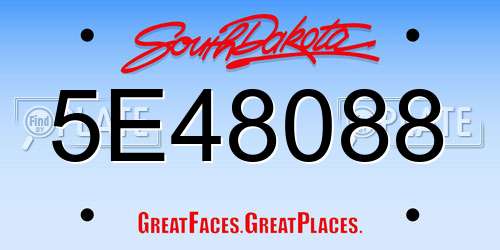 5E48088 South Dakota License Plate