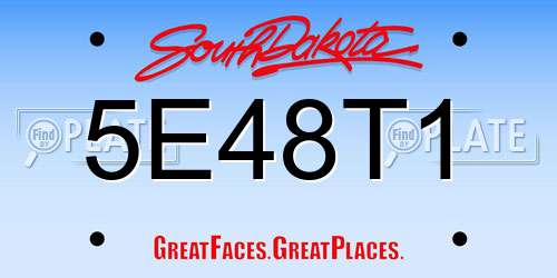 5E48T1 South Dakota License Plate