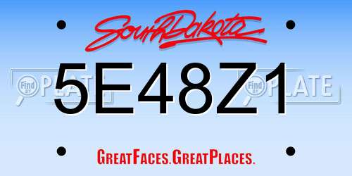 5E48Z1 South Dakota License Plate