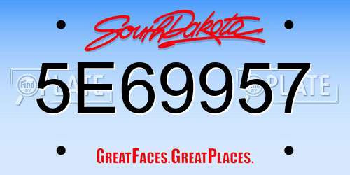 5E69957 South Dakota License Plate