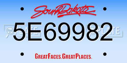 5E69982 South Dakota License Plate
