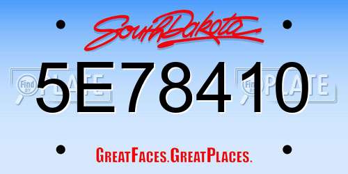 5E78410 South Dakota License Plate