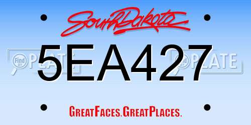 5EA427 South Dakota License Plate