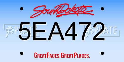 5EA472 South Dakota License Plate