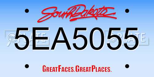5EA5055 South Dakota License Plate