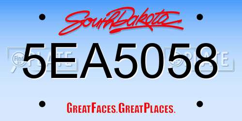 5EA5058 South Dakota License Plate