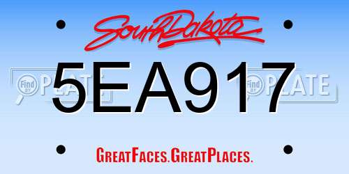5EA917 South Dakota License Plate