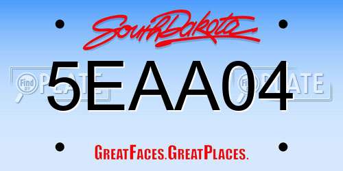 5EAA04 South Dakota License Plate