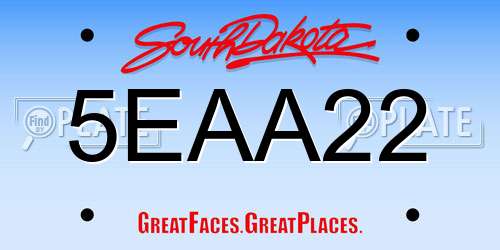 5EAA22 South Dakota License Plate