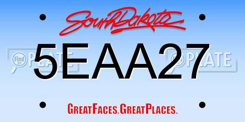 5EAA27 South Dakota License Plate
