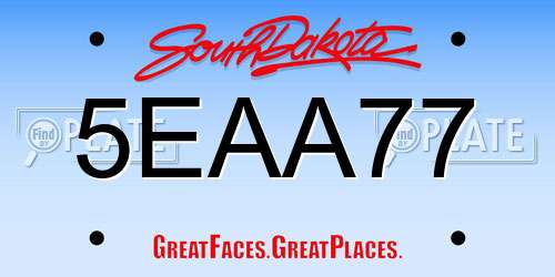 5EAA77 South Dakota License Plate