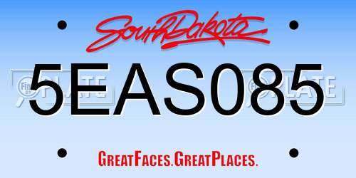 5EAS085 South Dakota License Plate