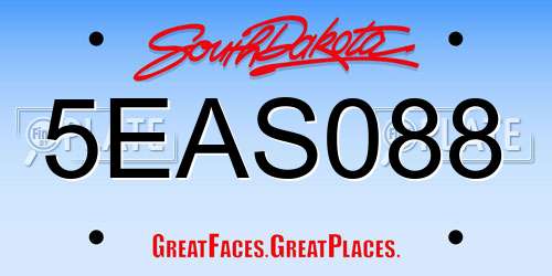 5EAS088 South Dakota License Plate