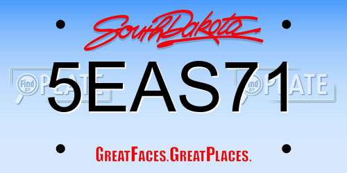 5EAS71 South Dakota License Plate