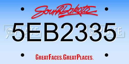 5EB2335 South Dakota License Plate